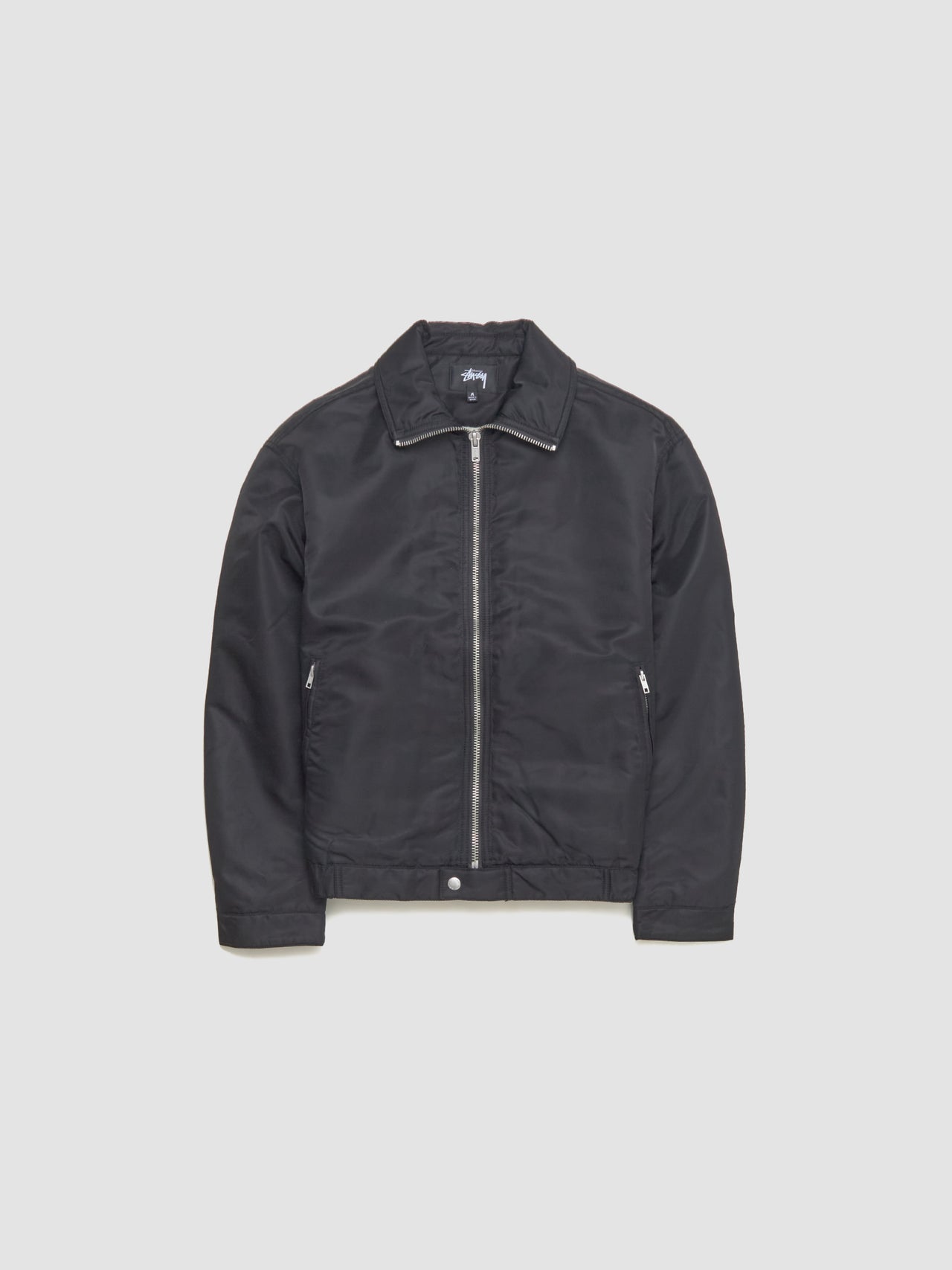 Pile Lined Zip Jacket in Black