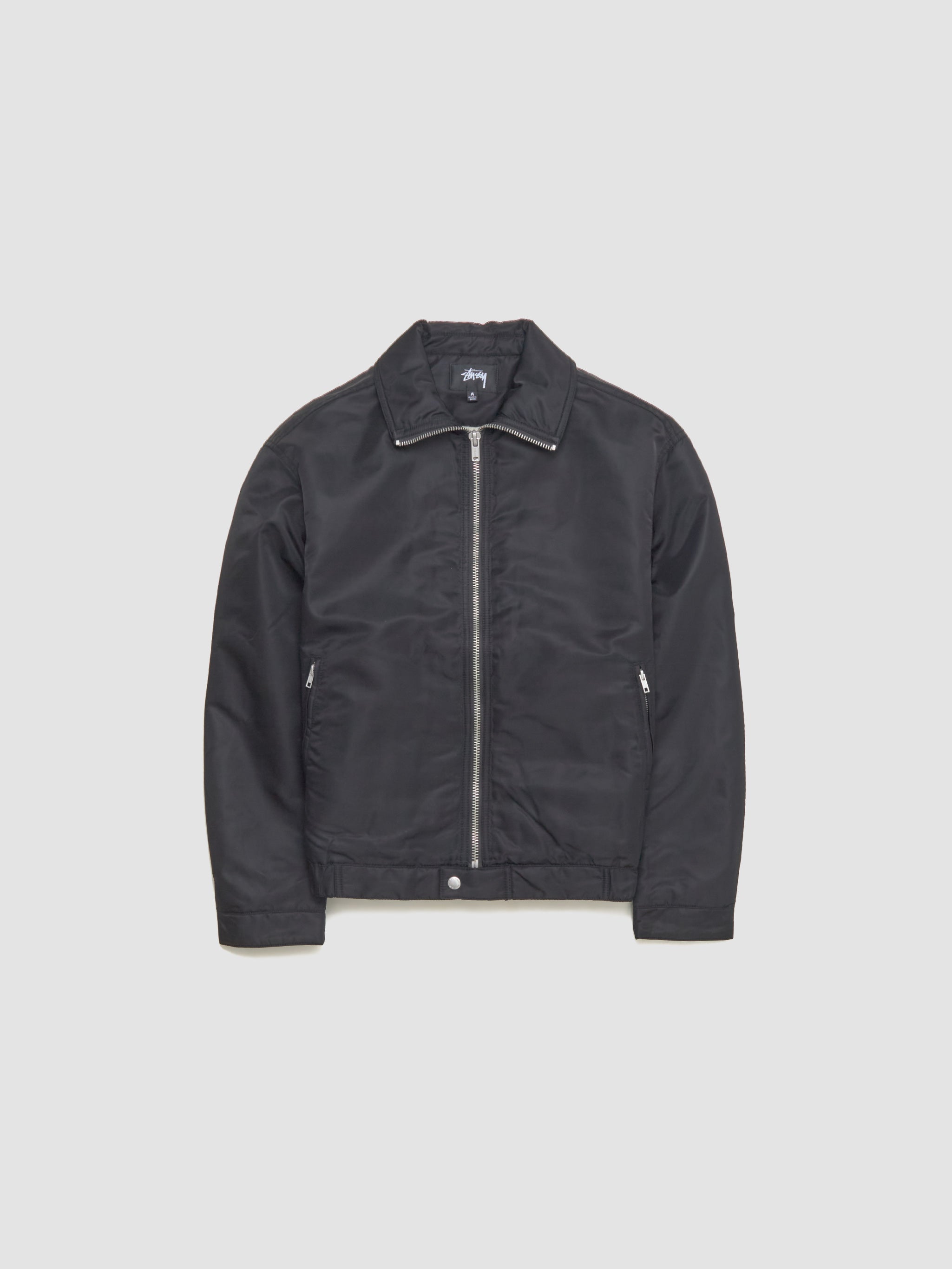 Pile Lined Zip Jacket in Black