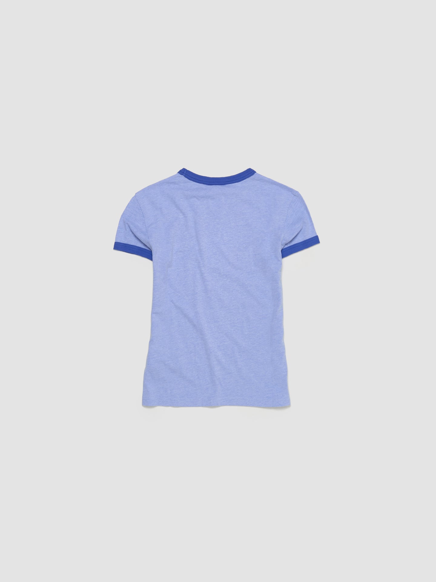 Bow Print T-Shirt in Faded Blue