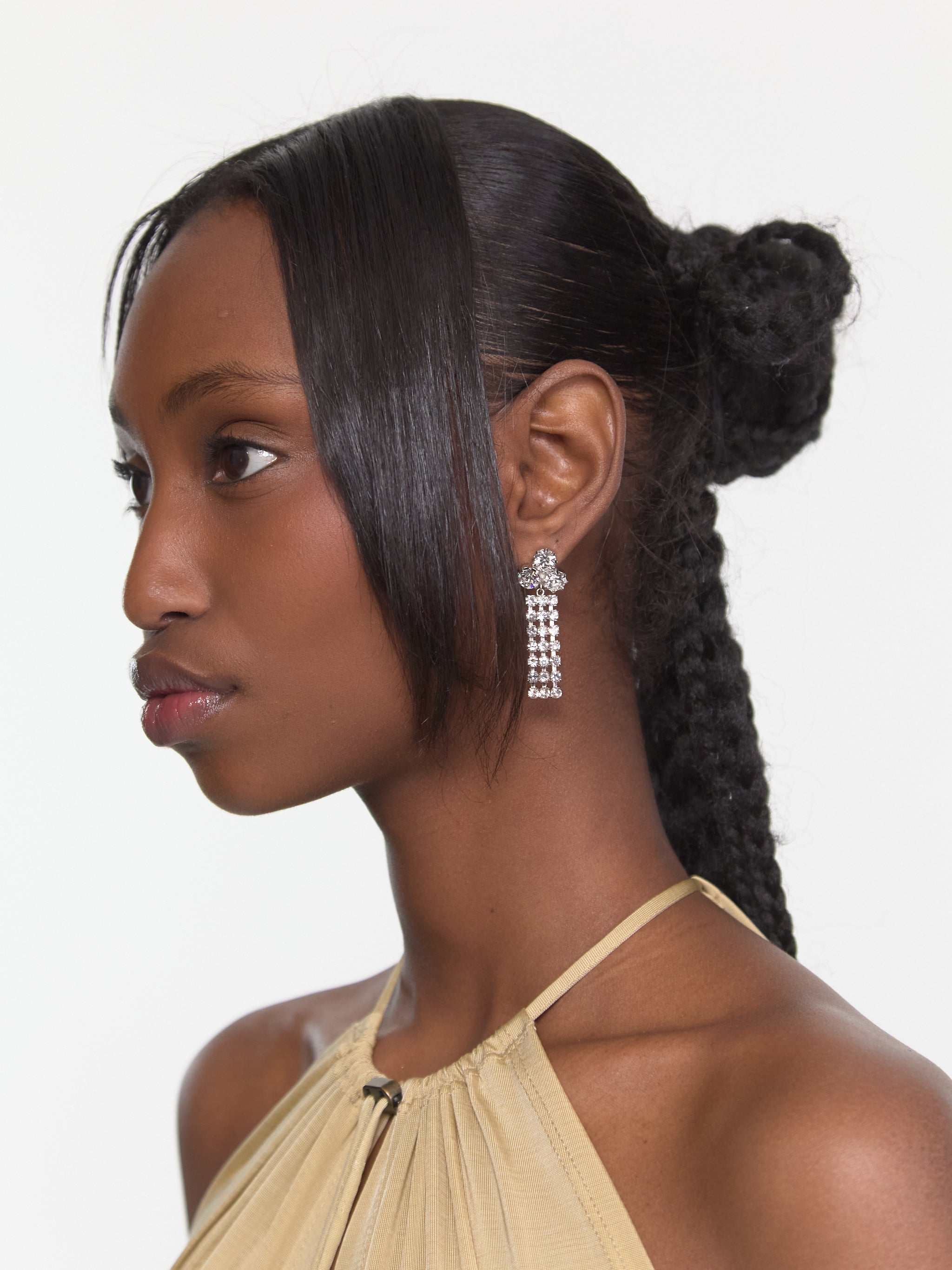 Crystal Earrings in Silver