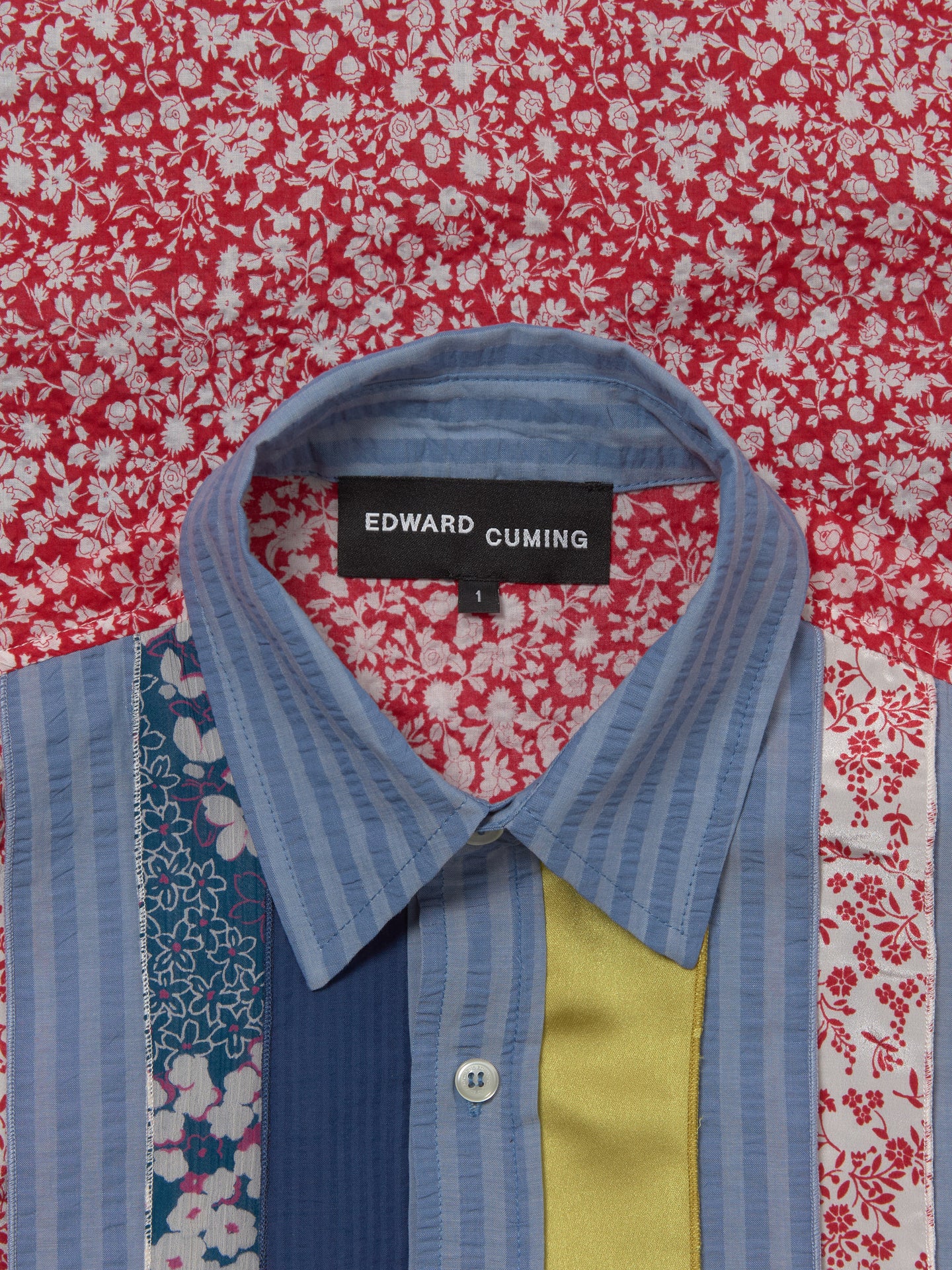 Patch & Slash Shirt in Blue & Multi