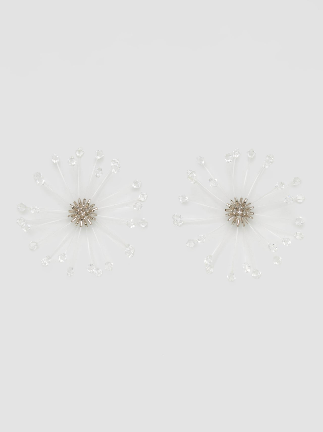 Crystal Ball Earrings in Silver