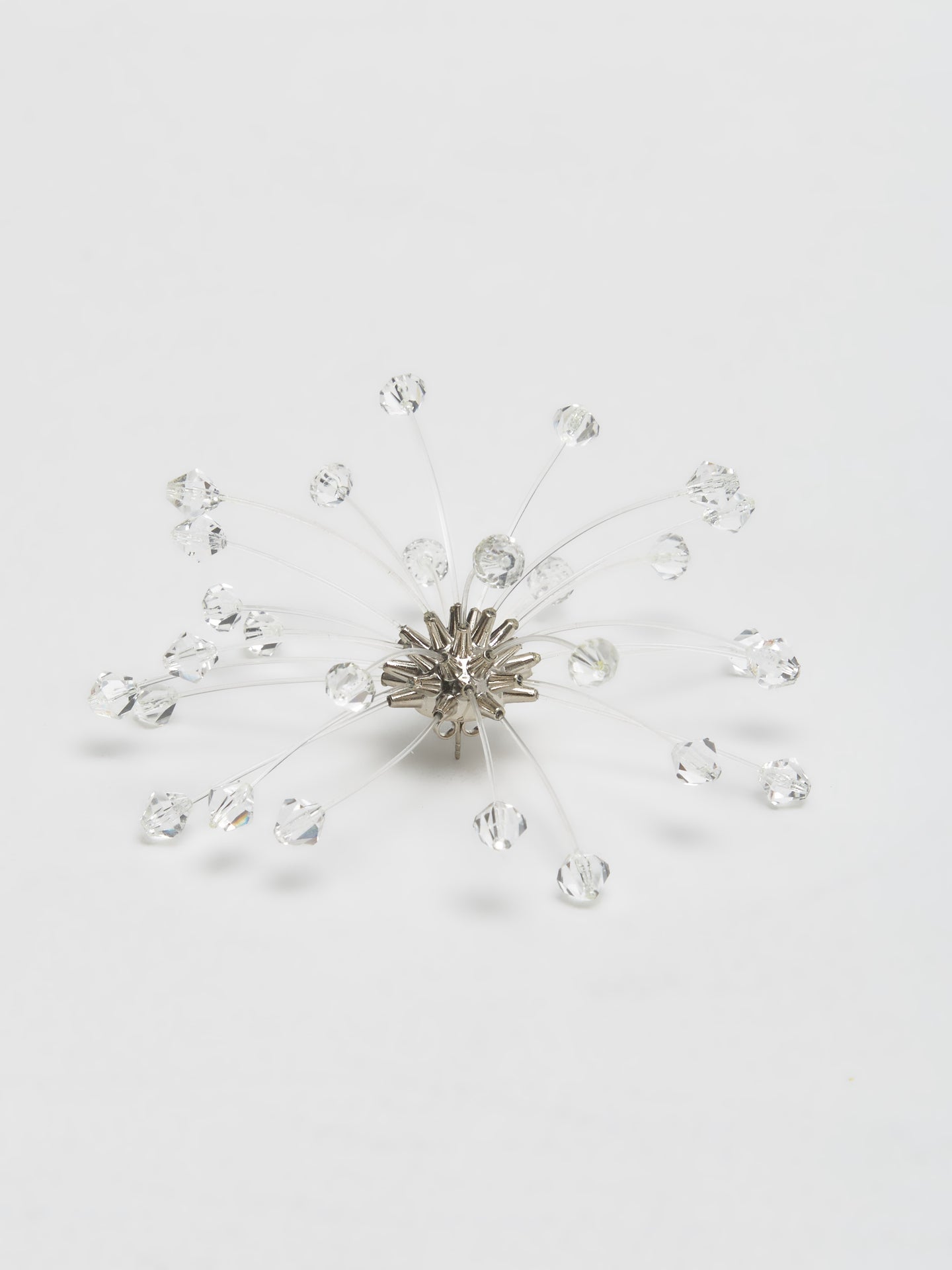 Crystal Ball Earrings in Silver