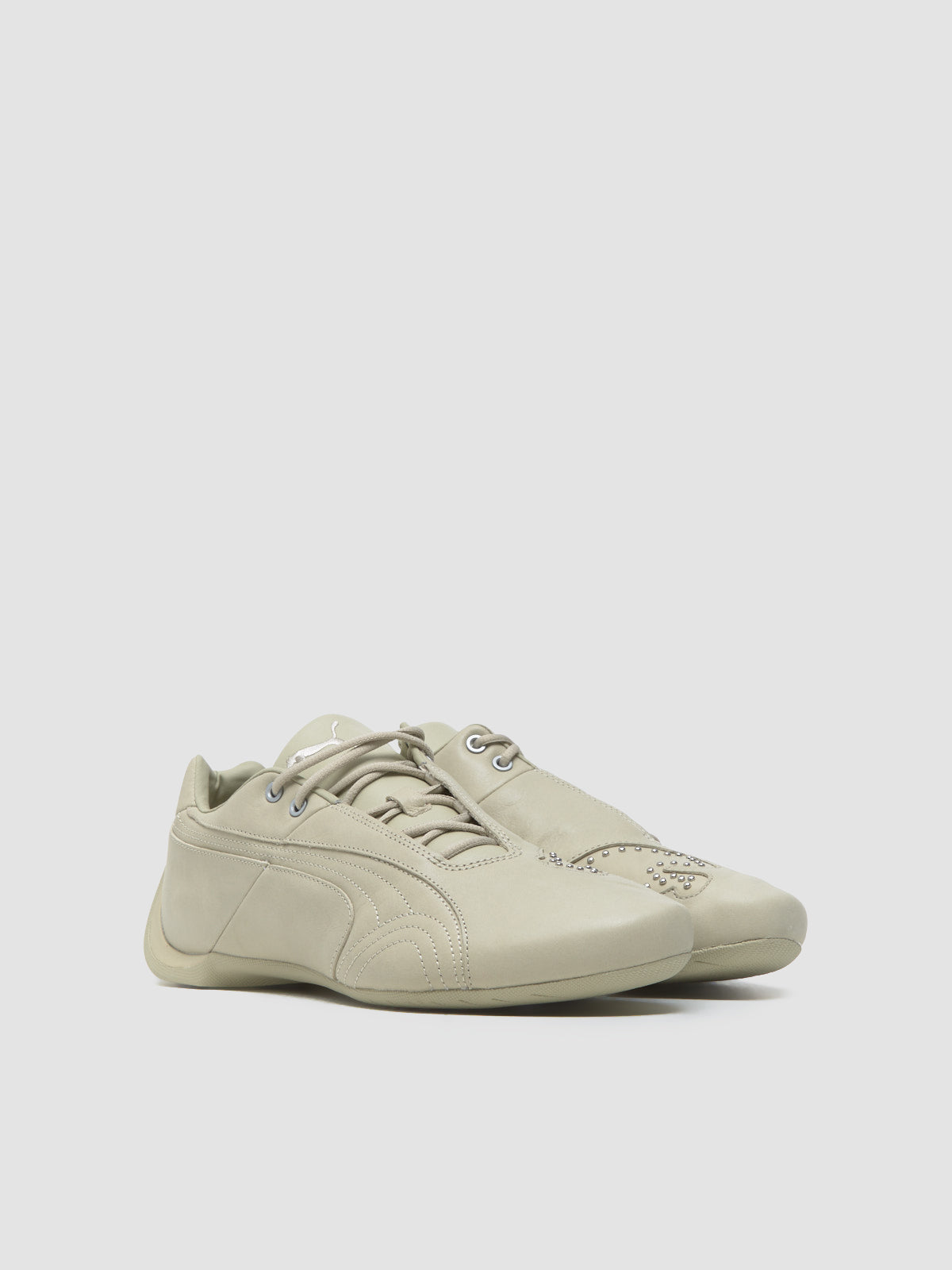 Future Cat Studs Sneaker in Frosted Ivory & Silver