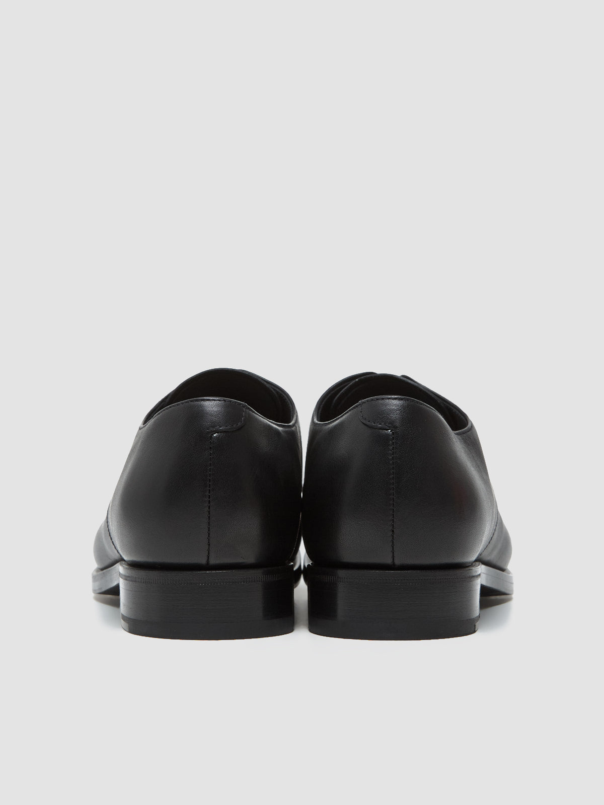 Antique Leather Lace-Up Shoes in Black