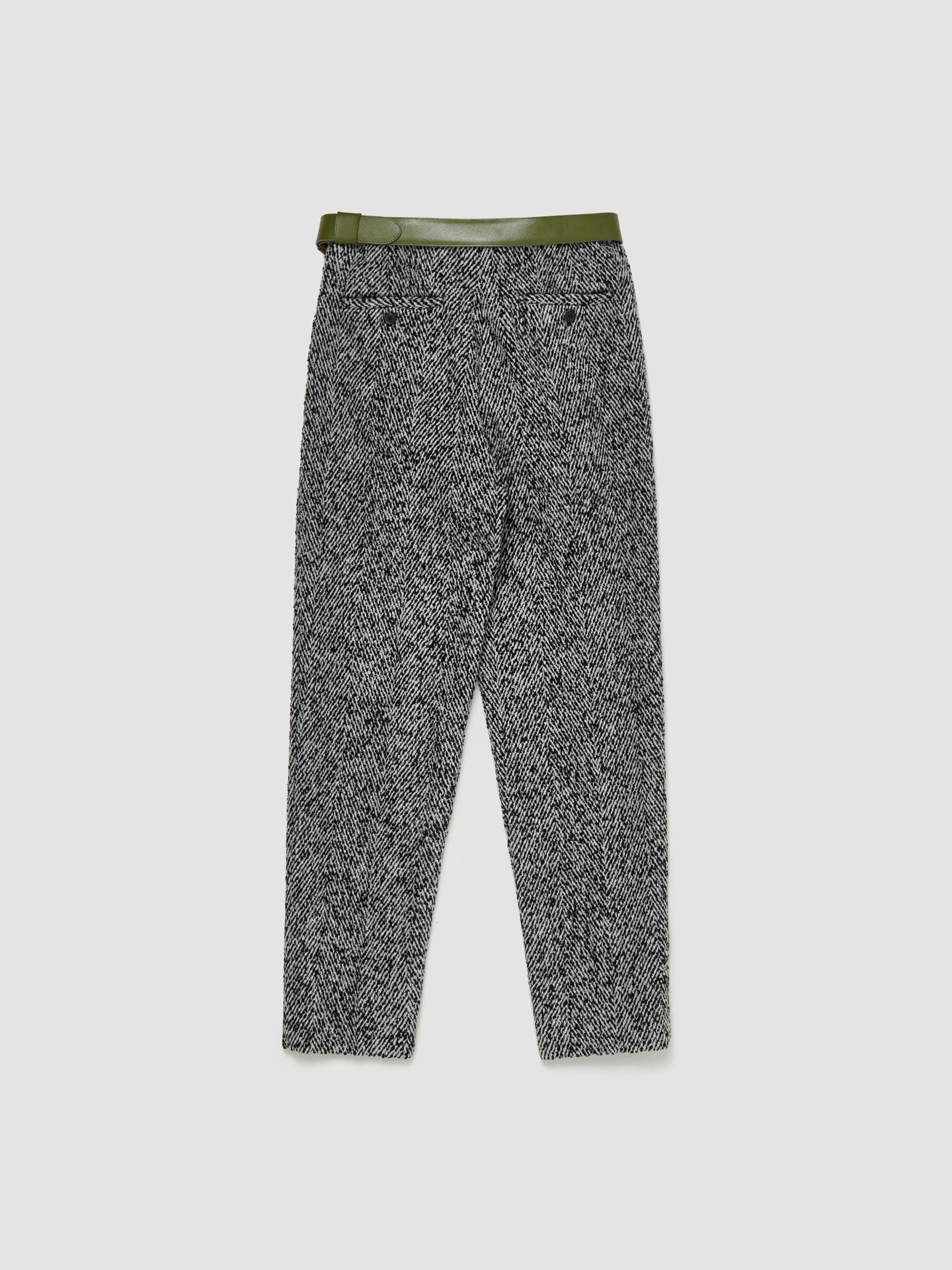 Wool Blend Pants in White & Black